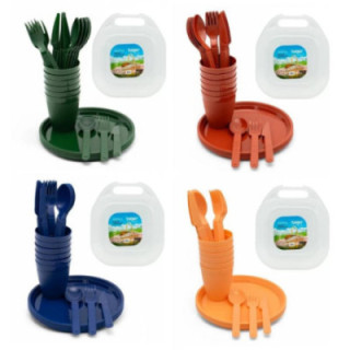 Zestaw piknikowy 31 elementów mix kolorów